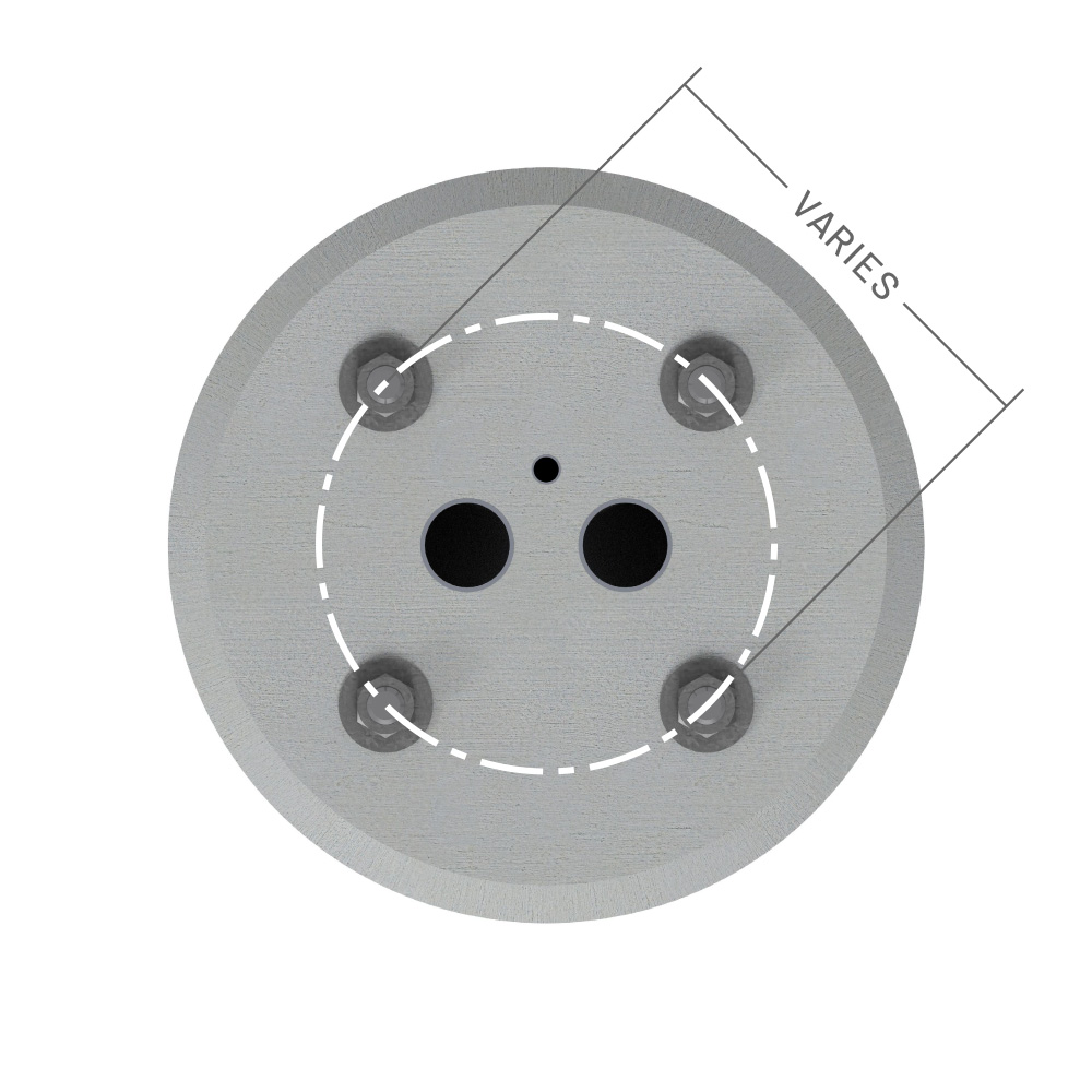 Image of bolt circle diameter on pole base